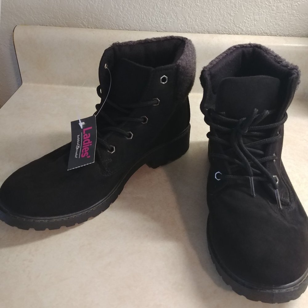 NWT Bobbie Brooks Faux-Suede Combat-Style Boots